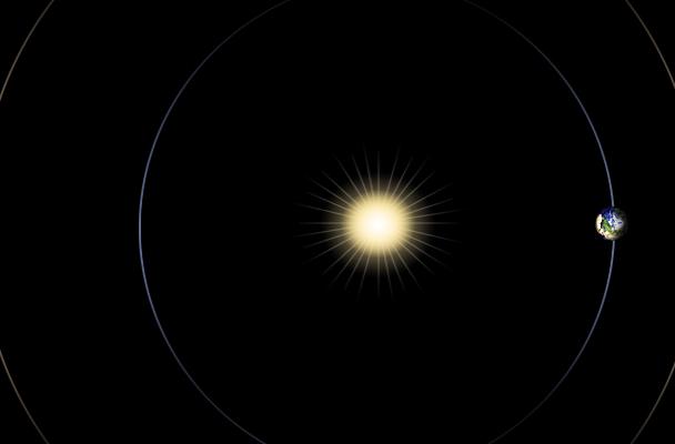 A rendition of the solar conjunction, with Mars and Earth on opposite sides of the sun