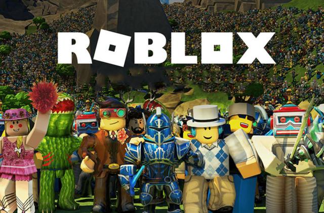 A promo image for Roblox featuring a bunch of avatars.