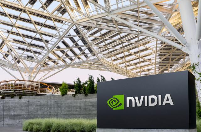 The logo of NVIDIA as seen at its corporate headquarters in Santa Clara, California, in May of 2022. Courtesy NVIDIA/Handout via REUTERS THIS IMAGE HAS BEEN SUPPLIED BY A THIRD PARTY.  MANDATORY CREDIT