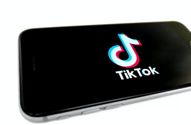 TikTok splash screen on iPhone.