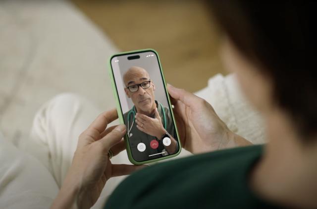 A virtual doctor visit shown on a smartphone