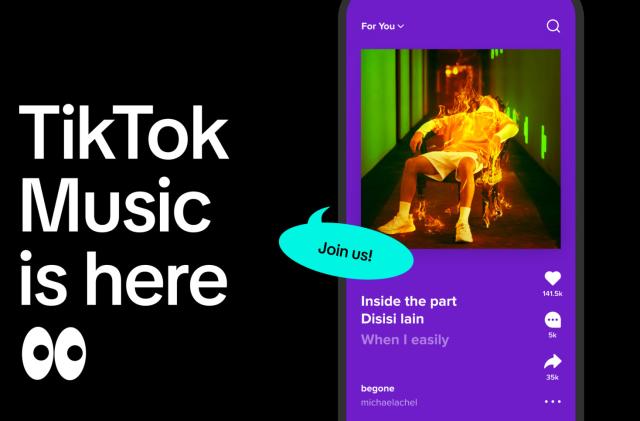 A promo image that reads: TikTok Music is here. 