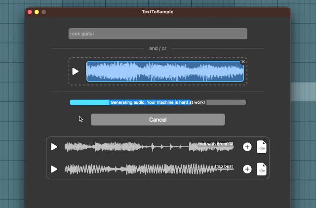 TextToSample plugin in action. 