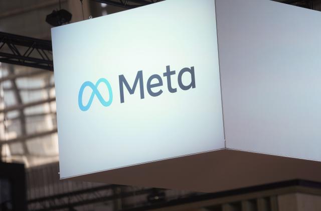 FILE - The Meta logo is seen at the Vivatech show in Paris, France, on June 14, 2023. European officials widened a ban on Meta’s “behavioral advertising” practices to most of Europe on Wednesday, Nov. 1, setting up a broader conflict between the continent’s privacy-conscious institutions and an American technology giant. (AP Photo/Thibault Camus, File)